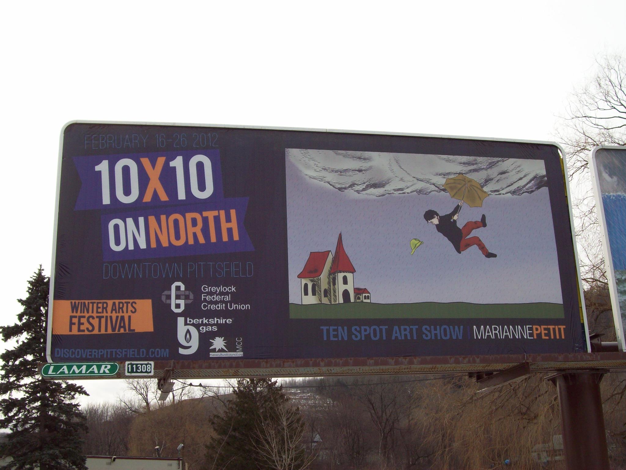 As part of the 10x10 - Ten Spot Art Show, I was on a billboard
