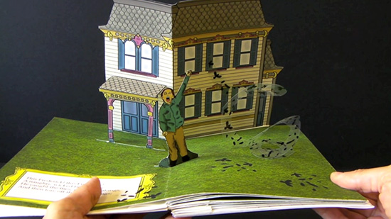 Cruel Frederick, from The Struwwelpeter series, 2014 A seven single pop-up books in a handmade case digitally printed on Moab paper with pigmented ink, 9 x 6.25 inches, edition of 5.