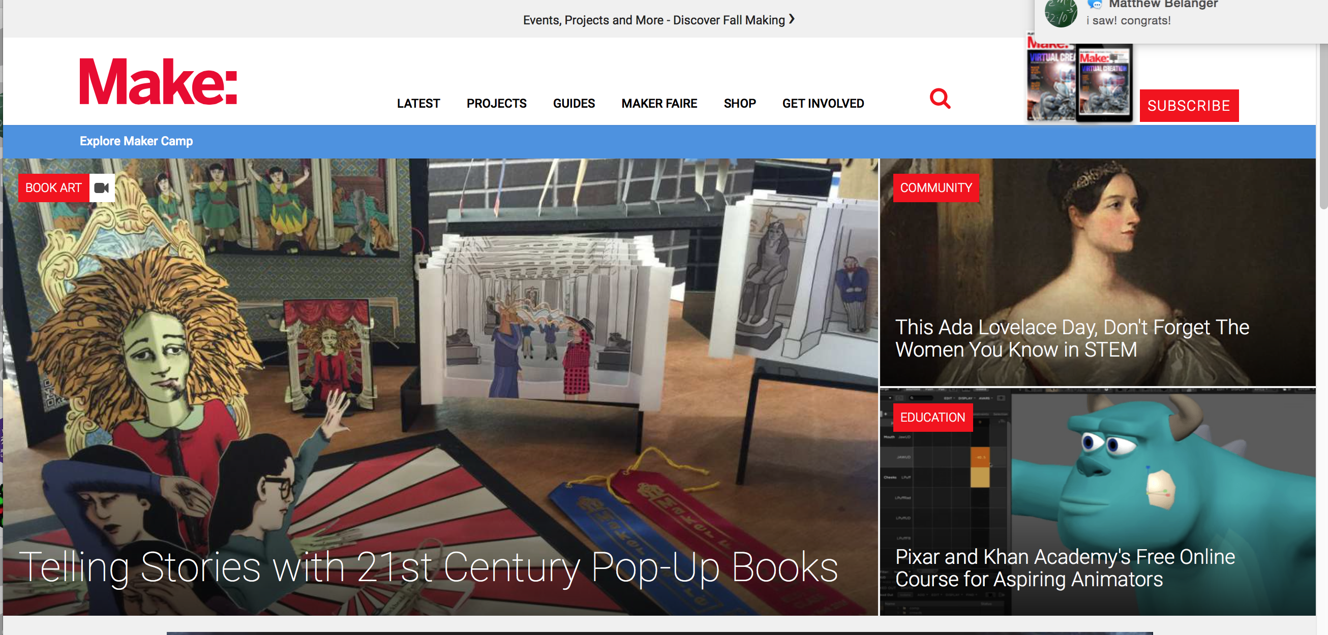 Telling Stories with 21st Century Pop-Up Books on Make