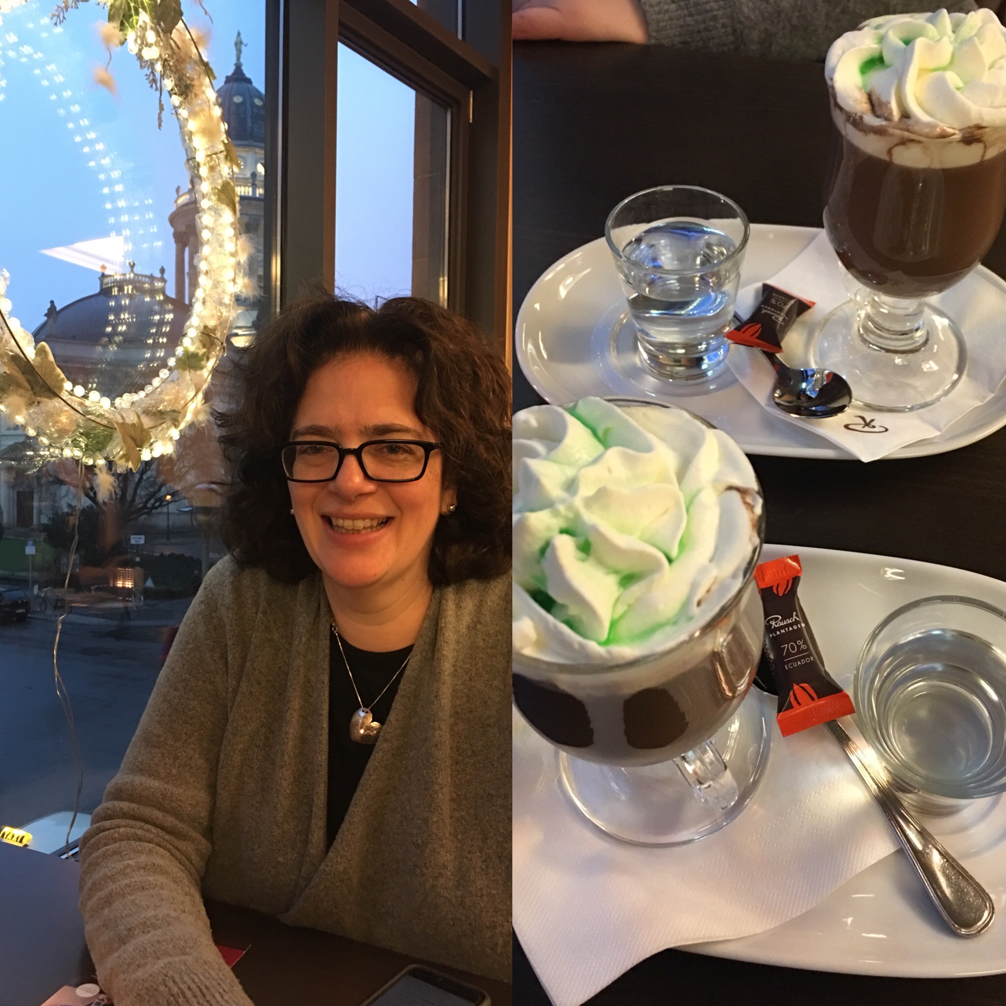 Final meeting over hot chocolate.