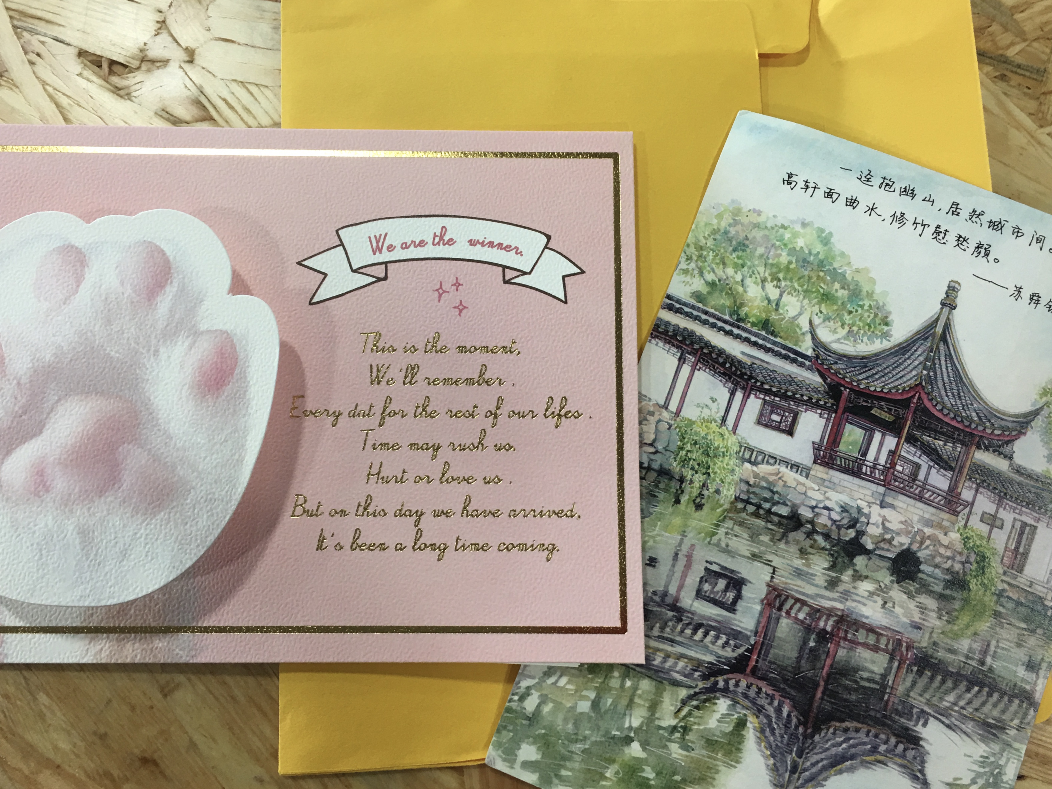 So lovely to return to find cards waiting for me.