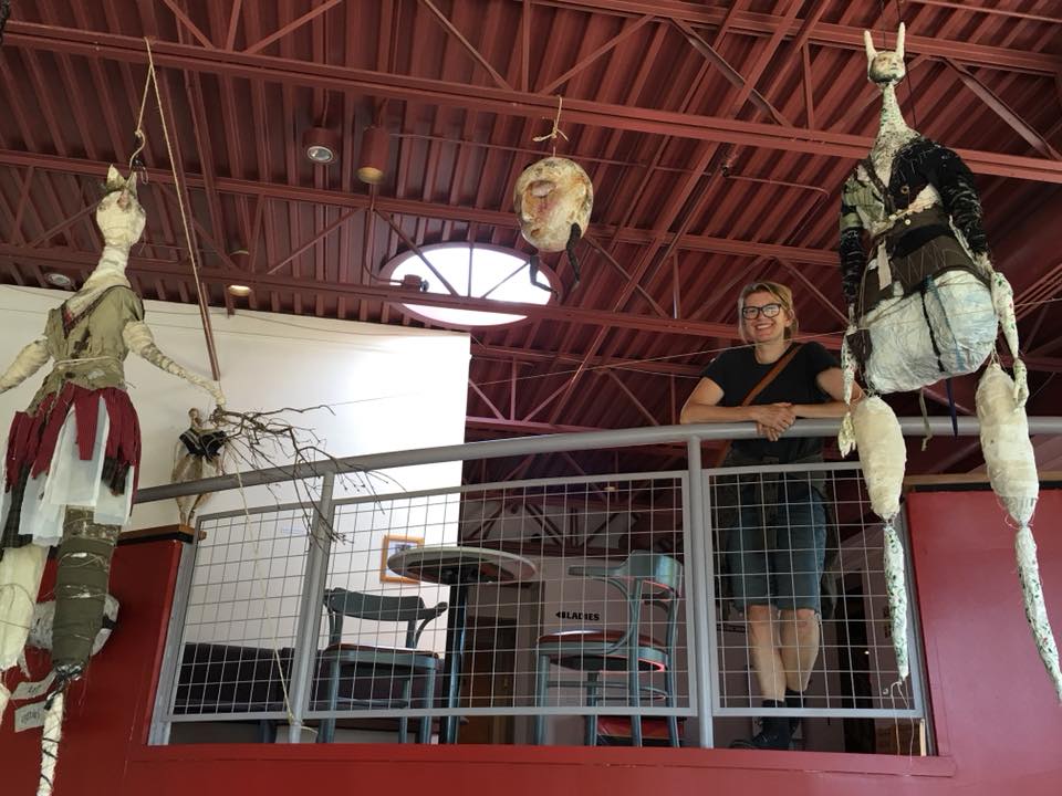 Installing the amazing Jana Christy’s work in Great Barrington.