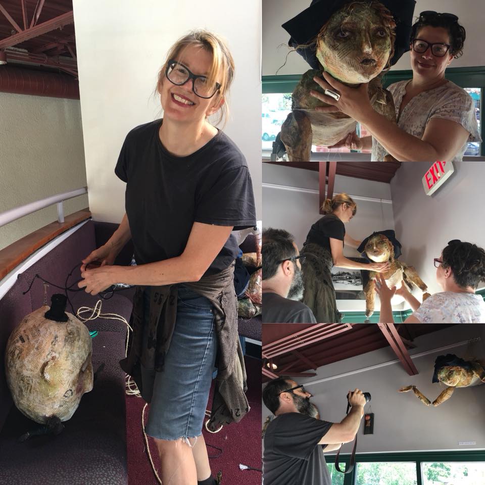 Installing the amazing Jana Christy’s work in Great Barrington.