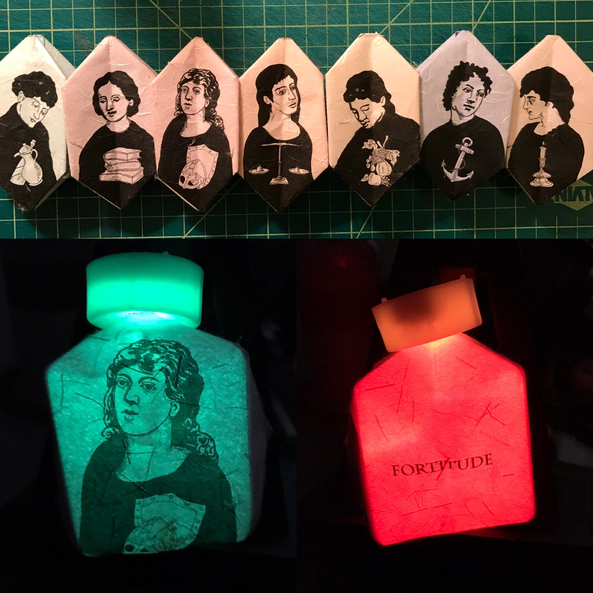 Seven Virtues Closed / and open illuminated