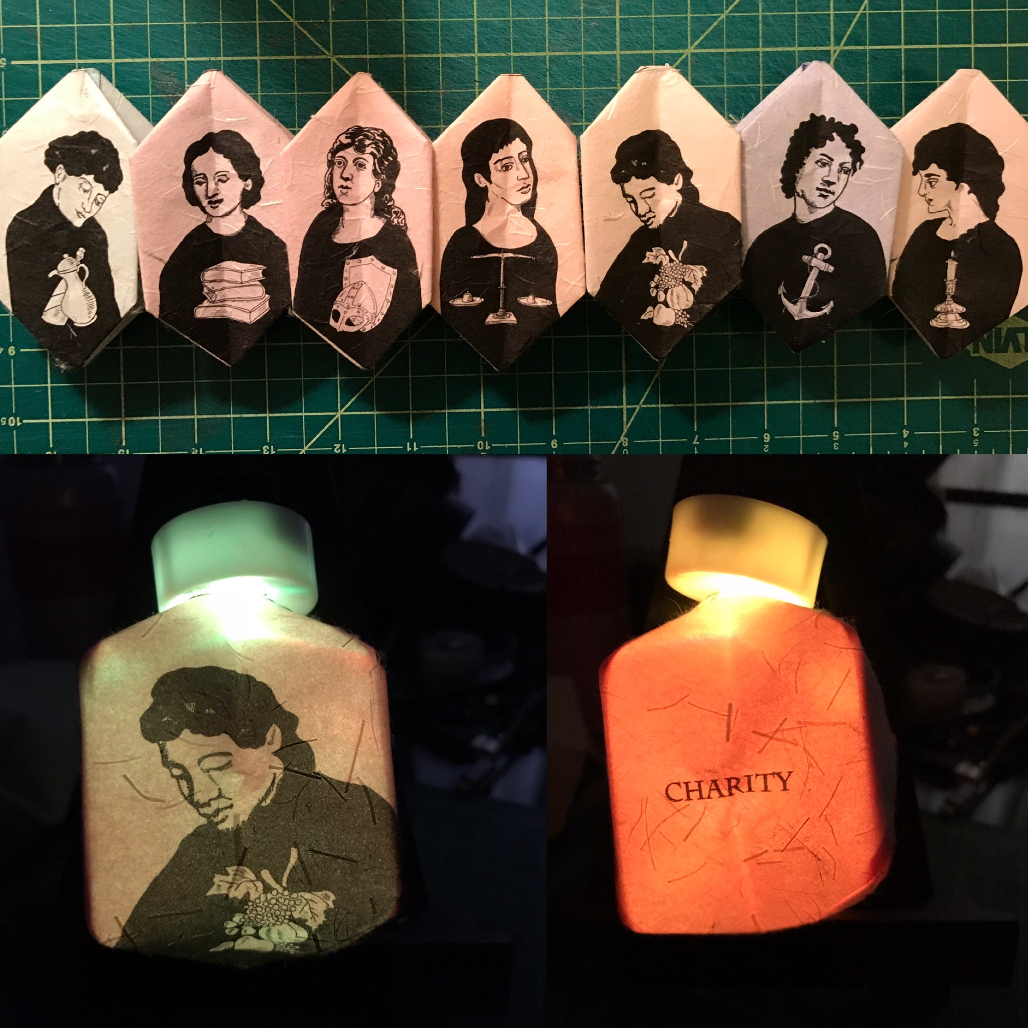 7 virtues closed, Charity illuminated