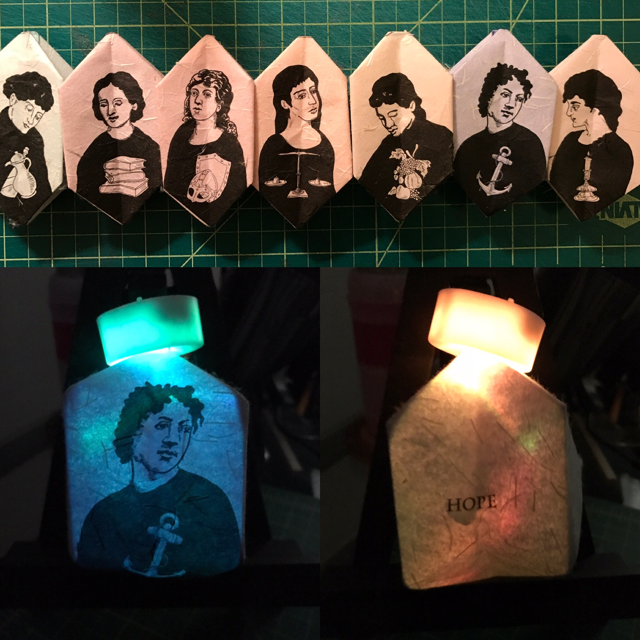 7 virtues closed, Hope illuminated