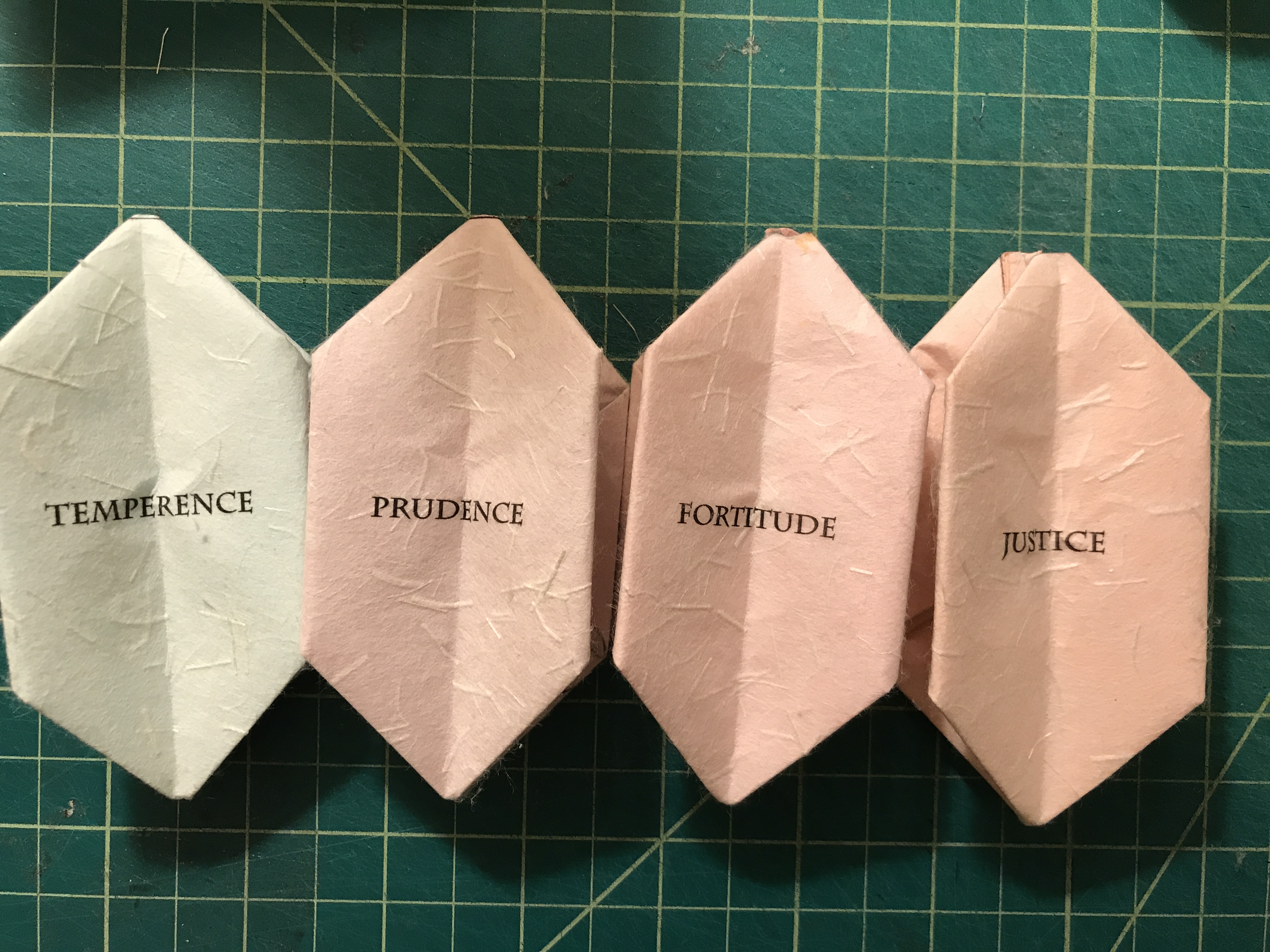 Temperence, Prudence, Fortitude, Justice - Closed Temperence, Prudence, Fortitude, Justice - Closed Back